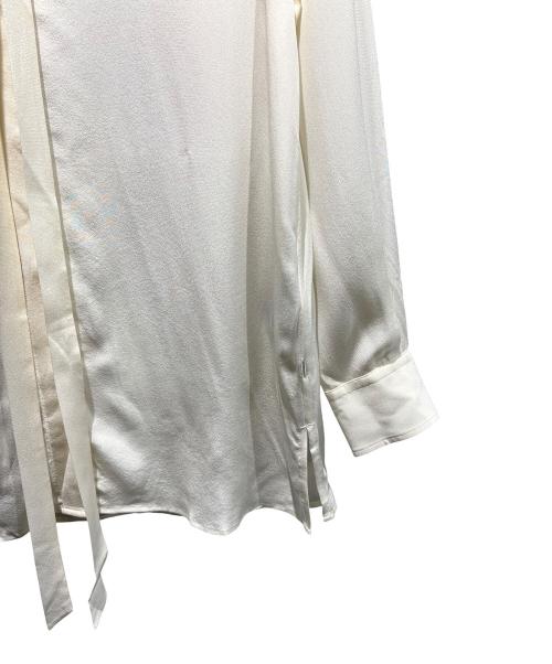 BOSS（ボス）BOSS (ボス) シースルーシルクリボンブラウス アイボリー サイズ:36の古着・服飾アイテム