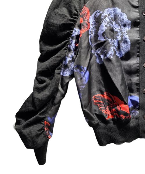 Salvatore Ferragamo（サルヴァトーレ フェラガモ）Salvatore Ferragamo (サルヴァトーレ フェラガモ) フローラルシルク混カーディガン ブラック サイズ:Sの古着・服飾アイテム