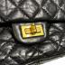 中古・古着 CHANEL (シャネル) 2.55 Wフラップチェーンショルダーバッグ ブラック×ゴールド金具：370000円