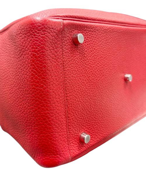 HERMES（エルメス）HERMES (エルメス) Lindy 30 リンディ 30/トリヨンクレマンス/レッド系/▢Q刻印：2013年製造/シルバー金具 レッド×シルバー金具 サイズ:30の古着・服飾アイテム