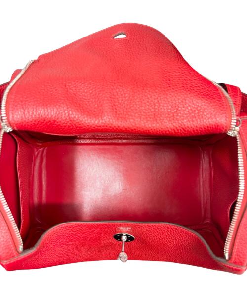 HERMES（エルメス）HERMES (エルメス) Lindy 30 リンディ 30/トリヨンクレマンス/レッド系/▢Q刻印：2013年製造/シルバー金具 レッド×シルバー金具 サイズ:30の古着・服飾アイテム