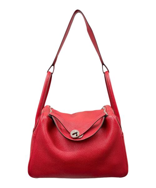 HERMES（エルメス）HERMES (エルメス) Lindy 30 リンディ 30/トリヨンクレマンス/レッド系/▢Q刻印：2013年製造/シルバー金具 レッド×シルバー金具 サイズ:30の古着・服飾アイテム