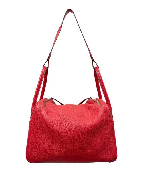 HERMES（エルメス）HERMES (エルメス) Lindy 30 リンディ 30/トリヨンクレマンス/レッド系/▢Q刻印：2013年製造/シルバー金具 レッド×シルバー金具 サイズ:30の古着・服飾アイテム
