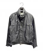 PAUL SMITHポールスミス）の古着「Shadow Stripe スタンドカラーブルゾン」｜ネイビー