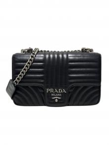 PRADA（プラダ）の古着「ダイアグラムミディアムショルダーバッグ/1BD108」｜ブラック