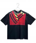kolor/BEACONカラービーコン）の古着「ニットプリントTシャツ」｜ブラック