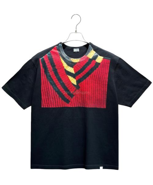 kolor/BEACON（カラービーコン）kolor/BEACON (カラービーコン) ニットプリントTシャツ ブラック サイズ:2の古着・服飾アイテム