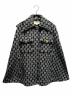 GUCCI（グッチ）の古着「GGジャガードフェルトウールケープ/650533」｜ブラック×ホワイト
