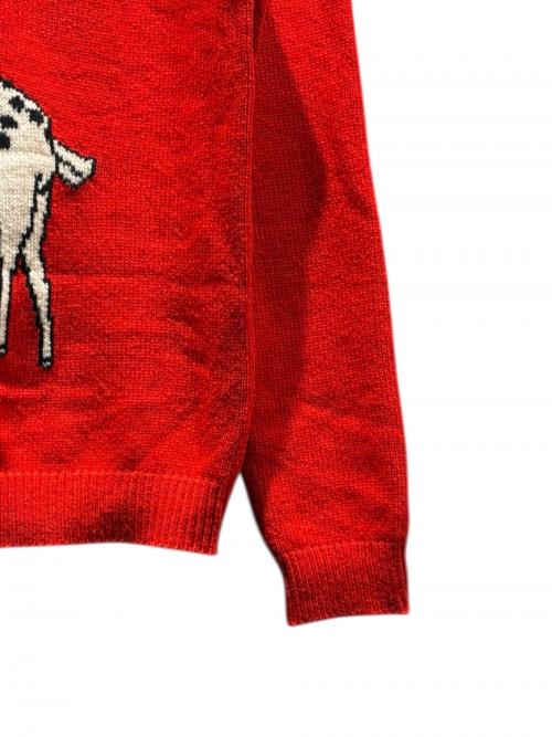 GUCCI（グッチ）GUCCI (グッチ) キリンデザインニット/579950 レッド サイズ:xsの古着・服飾アイテム
