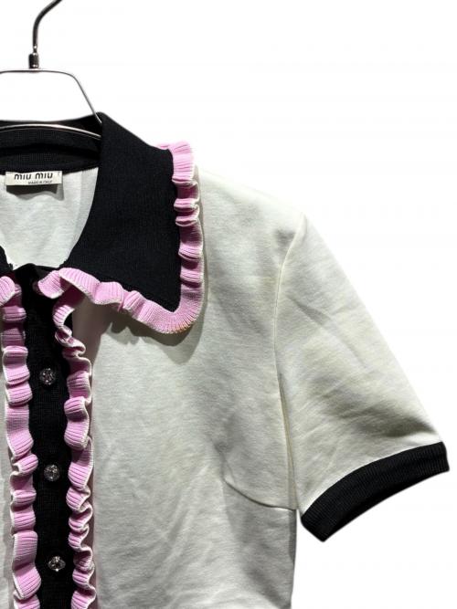 MIU MIU（ミュウミュウ）MIU MIU (ミュウミュウ) 半袖ワンピース ホワイト サイズ:Sの古着・服飾アイテム