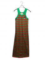 GUCCIグッチ）の古着「ノースリーブワンピース/665358」｜グリーン×レッド