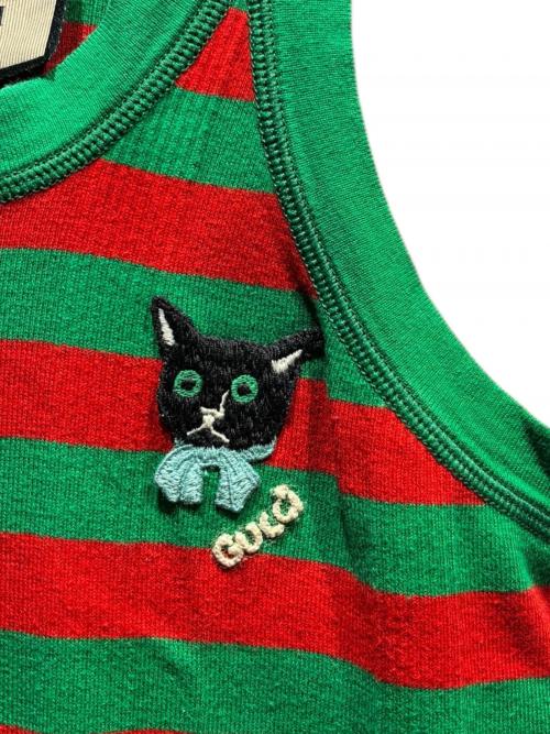 GUCCI（グッチ）GUCCI (グッチ) ノースリーブワンピース/665358 グリーン×レッド サイズ:xsの古着・服飾アイテム