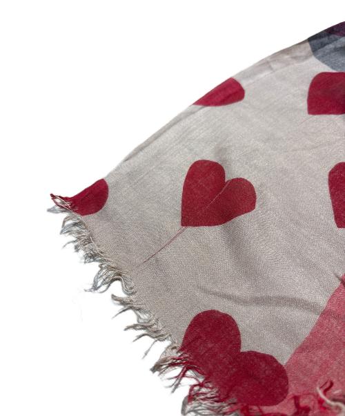 BURBERRY（バーバリー）BURBERRY (バーバリー) カシミヤ×シルク混ストール/ノバチェック/ハート ベージュ×レッド サイズ:-の古着・服飾アイテム