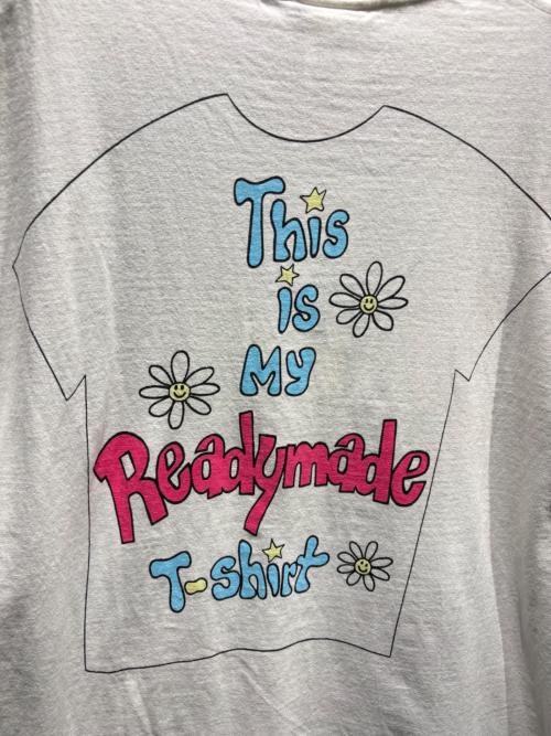 READYMADE（レディメイド）READYMADE (レディメイド) 半袖カットソー ホワイト×ピンク サイズ:XXL 未使用品の古着・服飾アイテム