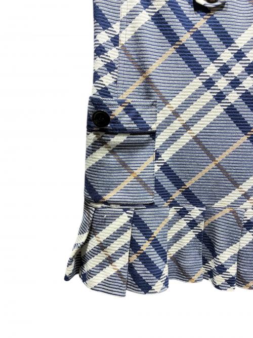 BURBERRY LONDON（バーバリーロンドン）BURBERRY LONDON (バーバリーロンドン) 半袖ワンピース ネイビー×ホワイト サイズ:38の古着・服飾アイテム