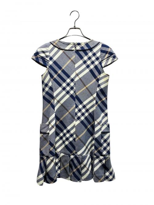 BURBERRY LONDON（バーバリーロンドン）BURBERRY LONDON (バーバリーロンドン) 半袖ワンピース ネイビー×ホワイト サイズ:38の古着・服飾アイテム