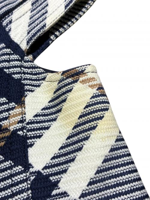 BURBERRY LONDON（バーバリーロンドン）BURBERRY LONDON (バーバリーロンドン) 半袖ワンピース ネイビー×ホワイト サイズ:38の古着・服飾アイテム
