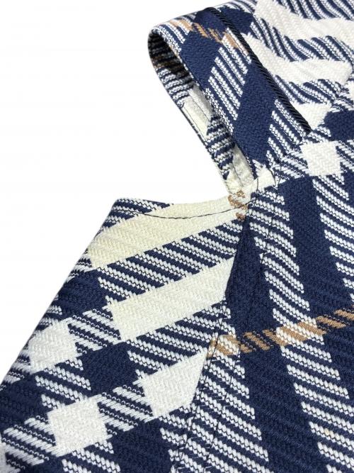 BURBERRY LONDON（バーバリーロンドン）BURBERRY LONDON (バーバリーロンドン) 半袖ワンピース ネイビー×ホワイト サイズ:38の古着・服飾アイテム