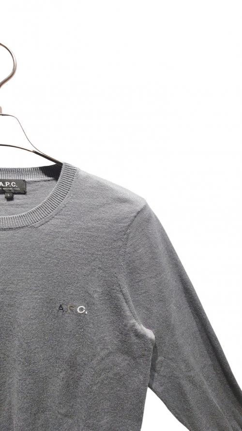 A.P.C.（アーペーセー）A.P.C. (アーペーセー) クルーネックニット グレー サイズ:Lの古着・服飾アイテム