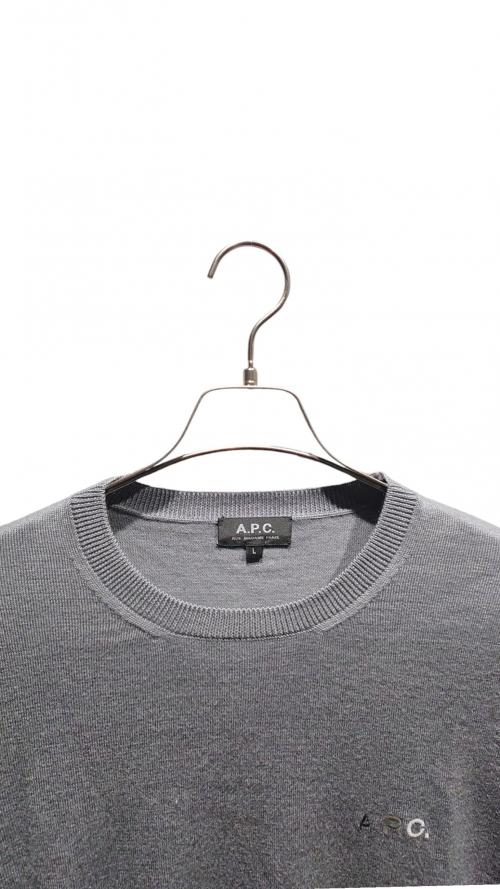 A.P.C.（アーペーセー）A.P.C. (アーペーセー) クルーネックニット グレー サイズ:Lの古着・服飾アイテム