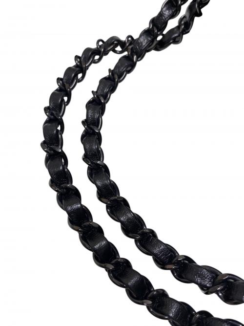 CHANEL（シャネル）CHANEL (シャネル) Wフラップチェーンショルダーバッグ マトラッセ23 ソーブラック A01113 ブラック×ブラック金具 サイズ:23の古着・服飾アイテム