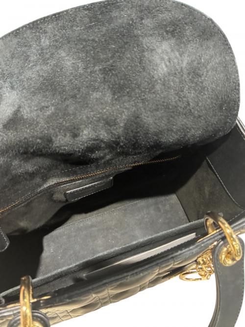 Dior（ディオール）Dior (ディオール) ハンドバッグ/レディディオール/ラムスキン ミディアム ブラックの古着・服飾アイテム