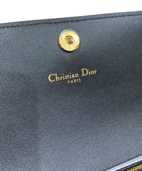 Dior（ディオール）Dior (ディオール) カナージュ カロ オーチャード ロングウォレット ブラック×ゴールド サイズ:-の古着・服飾アイテム