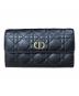 Dior（ディオール）の古着「カナージュ カロ オーチャード ロングウォレット」｜ブラック×ゴールド