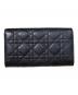 Dior (ディオール) カナージュ カロ オーチャード ロングウォレット ブラック×ゴールド サイズ:-：80000円