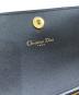 中古・古着 Dior (ディオール) カナージュ カロ オーチャード ロングウォレット ブラック×ゴールド サイズ:-：80000円