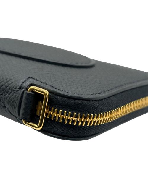HERMES（エルメス）HERMES (エルメス) Macaron Compact Wallet マカロン コンパクト/ヴォーエプソン/ブラック/G刻印：2026年製造/ゴールド金具 ブラック×ゴールドの古着・服飾アイテム
