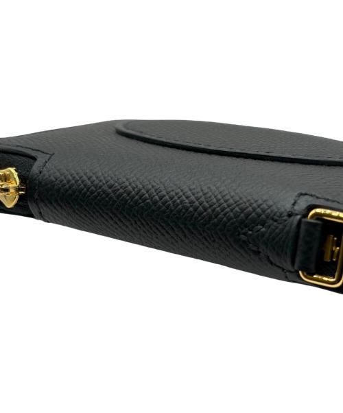 HERMES（エルメス）HERMES (エルメス) Macaron Compact Wallet マカロン コンパクト/ヴォーエプソン/ブラック/G刻印：2026年製造/ゴールド金具 ブラック×ゴールドの古着・服飾アイテム