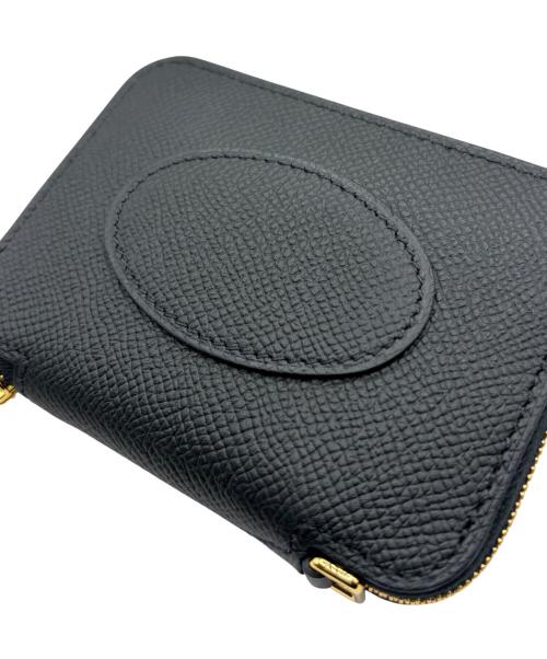 HERMES（エルメス）HERMES (エルメス) Macaron Compact Wallet マカロン コンパクト/ヴォーエプソン/ブラック/G刻印：2026年製造/ゴールド金具 ブラック×ゴールドの古着・服飾アイテム