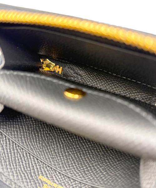 HERMES（エルメス）HERMES (エルメス) Macaron Compact Wallet マカロン コンパクト/ヴォーエプソン/ブラック/G刻印：2026年製造/ゴールド金具 ブラック×ゴールドの古着・服飾アイテム