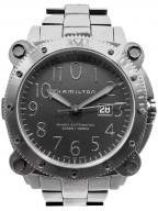 HAMILTONハミルトン）の古着「Khaki Navy BeLOWZERO カーキ ビロウゼロ Ref.H785850 46mm 黒文字盤」｜ブラック