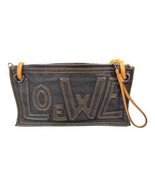 LOEWE（ロエベ）LOEWE (ロエベ) アナグラム デニム ショルダーバッグ インディゴ×ブラウン サイズ:-の古着・服飾アイテム