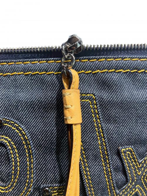 LOEWE（ロエベ）LOEWE (ロエベ) アナグラム デニム ショルダーバッグ インディゴ×ブラウン サイズ:-の古着・服飾アイテム