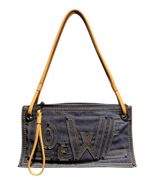 LOEWE（ロエベ）LOEWE (ロエベ) アナグラム デニム ショルダーバッグ インディゴ×ブラウン サイズ:-の古着・服飾アイテム