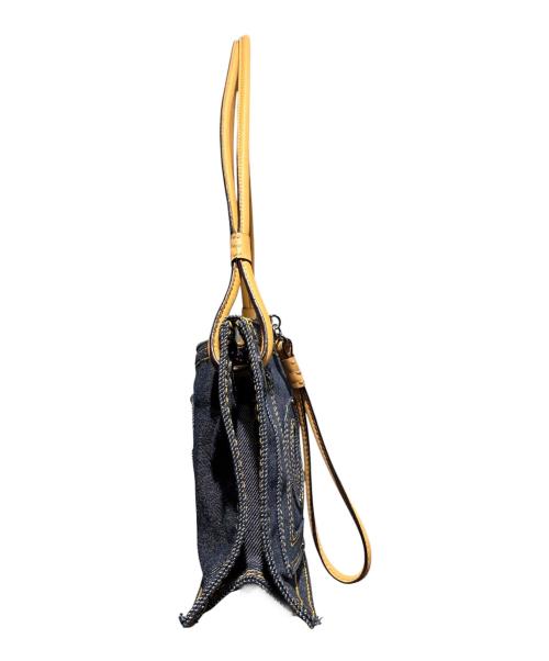 LOEWE（ロエベ）LOEWE (ロエベ) アナグラム デニム ショルダーバッグ インディゴ×ブラウン サイズ:-の古着・服飾アイテム