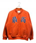 SUPREMEシュプリーム）の古着「PINSTRIPE VARSITY JACKET」｜オレンジ