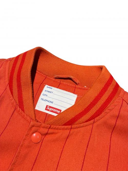 SUPREME（シュプリーム）SUPREME (シュプリーム) PINSTRIPE VARSITY JACKET オレンジ サイズ:XLの古着・服飾アイテム
