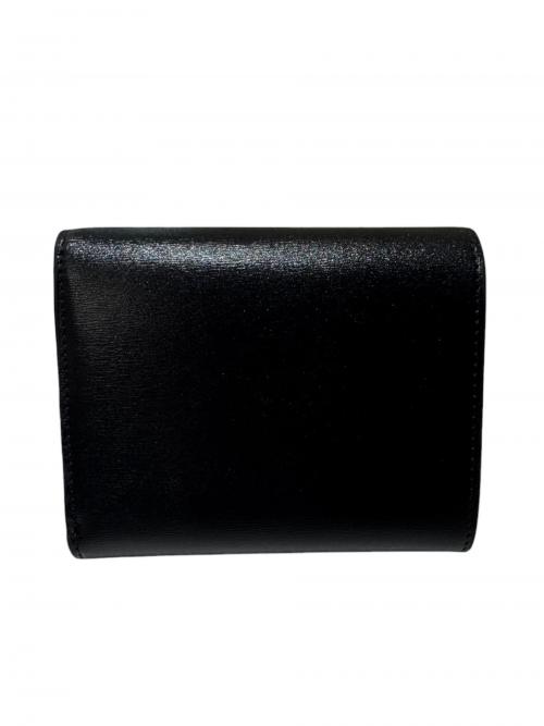 CELINE（セリーヌ）CELINE (セリーヌ) スモールフラップウォレットトリオンフ/シャイニースキンカーフ/	10D783DPV.38NO ブラック×ゴールド サイズ:-の古着・服飾アイテム