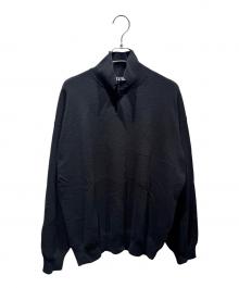 AURALEE（オーラリー）の古着「BABY CASHMERE KNIT POLO TOP/A25AP14BC」｜ブラック
