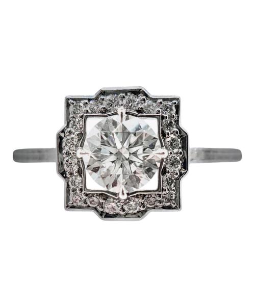 HARRY WINSTON（ハリーウィンストン）HARRY WINSTON (ハリーウィンストン) Belle Round Brilliant Diamond Micropave Engagement Ring ベル・エンゲージメントリング サイズ:7.5号の古着・服飾アイテム