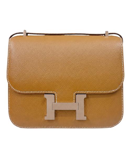 HERMES（エルメス）HERMES (エルメス) Constance Mini/コンスタンスミニ/ヴォーエプソン/ブラウン/D刻印：2019年製造/シルバー金具 ゴールド×シルバー金具の古着・服飾アイテム