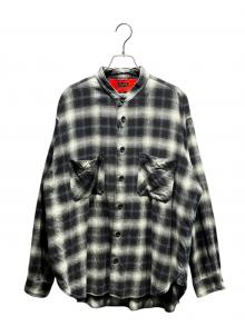 5525gallery×BEAUTY&YOUTH（ゴーゴーニーゴーギャラリー×ビューティーアンドユース）の古着「オンブレチェックシャツ」｜ブラック×ホワイト