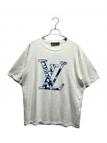 LOUIS VUITTON（ルイ ヴィトン）の古着「LV SKI ショートスリーブ クルーネックニット/RM241M AUR HQN13W」｜ホワイト×ブルー