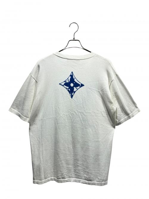 LOUIS VUITTON（ルイ ヴィトン）LOUIS VUITTON (ルイ ヴィトン) LV SKI ショートスリーブ クルーネックニット/RM241M AUR HQN13W ホワイト×ブルー サイズ:XXLの古着・服飾アイテム