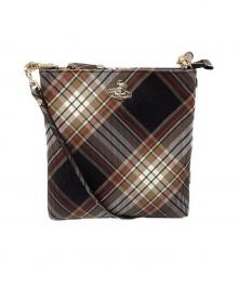 Vivienne Westwood（ヴィヴィアンウエストウッド）の古着「ダービースクエアクロスボディバッグ」｜ブラウン×ブラック×ホワイト
