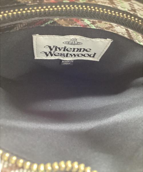 Vivienne Westwood（ヴィヴィアンウエストウッド）Vivienne Westwood (ヴィヴィアンウエストウッド) ダービースクエアクロスボディバッグ ブラウン×ブラック×ホワイトの古着・服飾アイテム